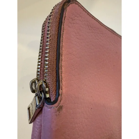 Pink Coach Wristlet Wallet Vintage Two Zip Pockets With Credit Card Slots - Picture 6 of 8